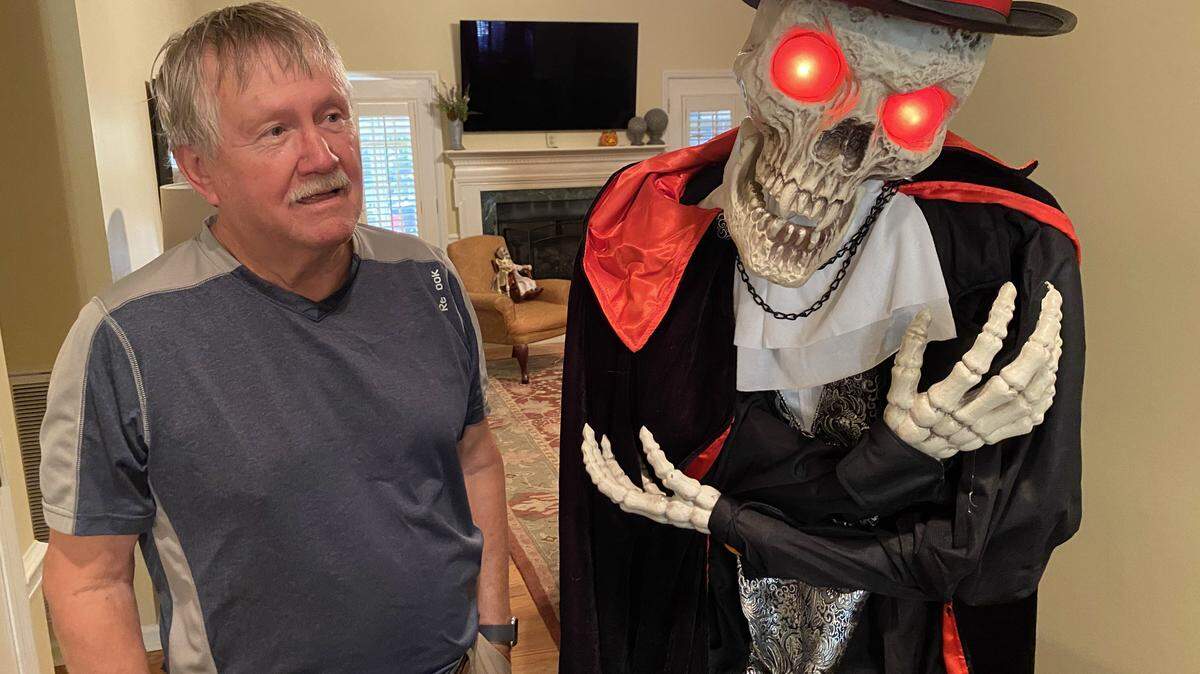 It takes more than 300 batteries to fuel 200 characters and props and turn Larry Finney’s home into a haunted house for the ages every October.