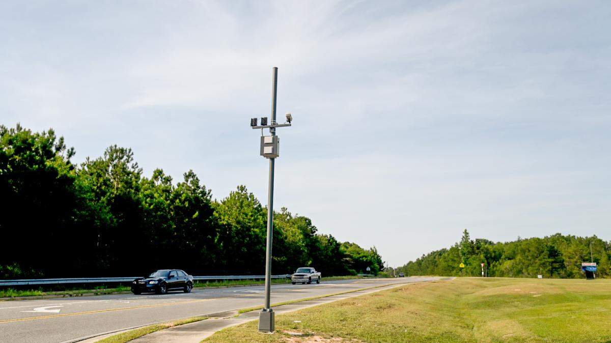 A new automated traffic camera outside Rutland Middle School on Skipper Road in South Bibb County.