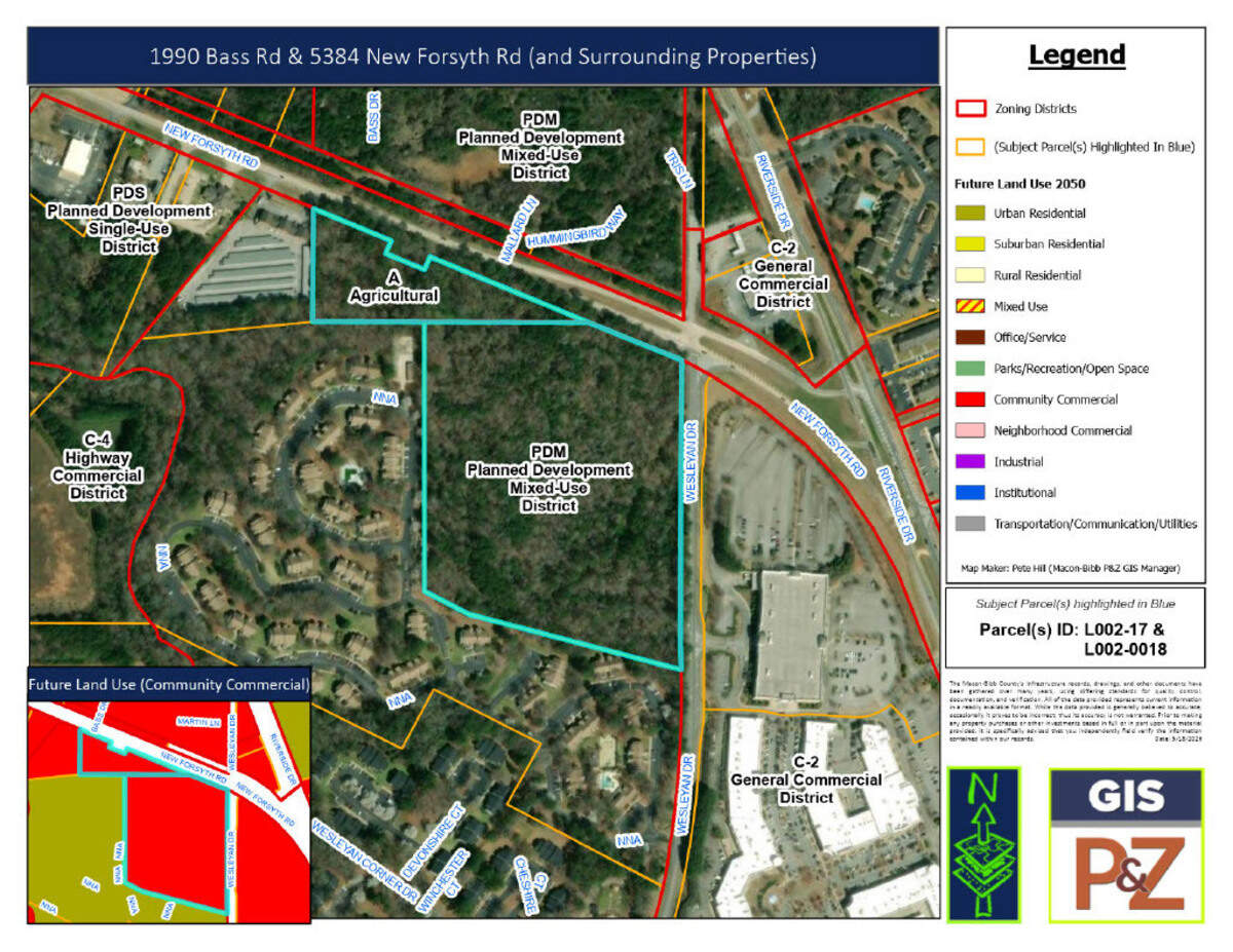 Costco development site and surrounding properties in north Macon.