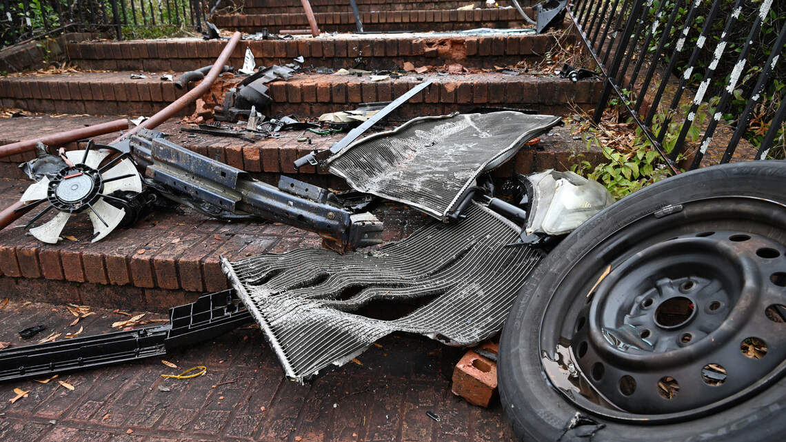 Neighbors alarmed after another car crashes into Macon pedestrian bridge