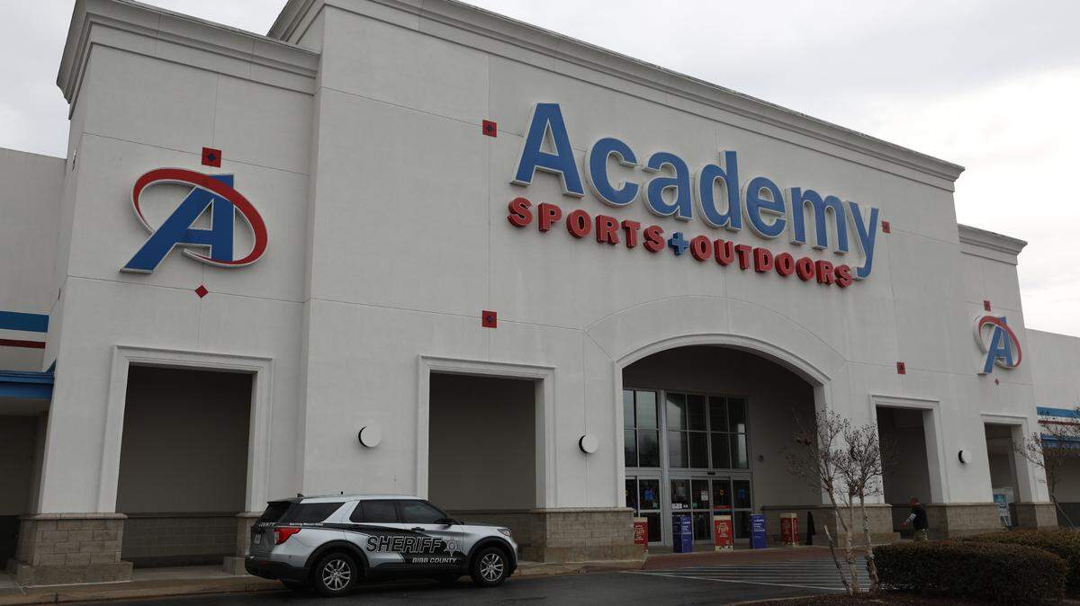 Academy Sports + Outdoors sits off of Eisenhower Parkway on Monday, Dec. 9, 2024, in Macon, Georgia. An armed man was arrested on Sunday night after he burglarized and barricaded himself inside the store.