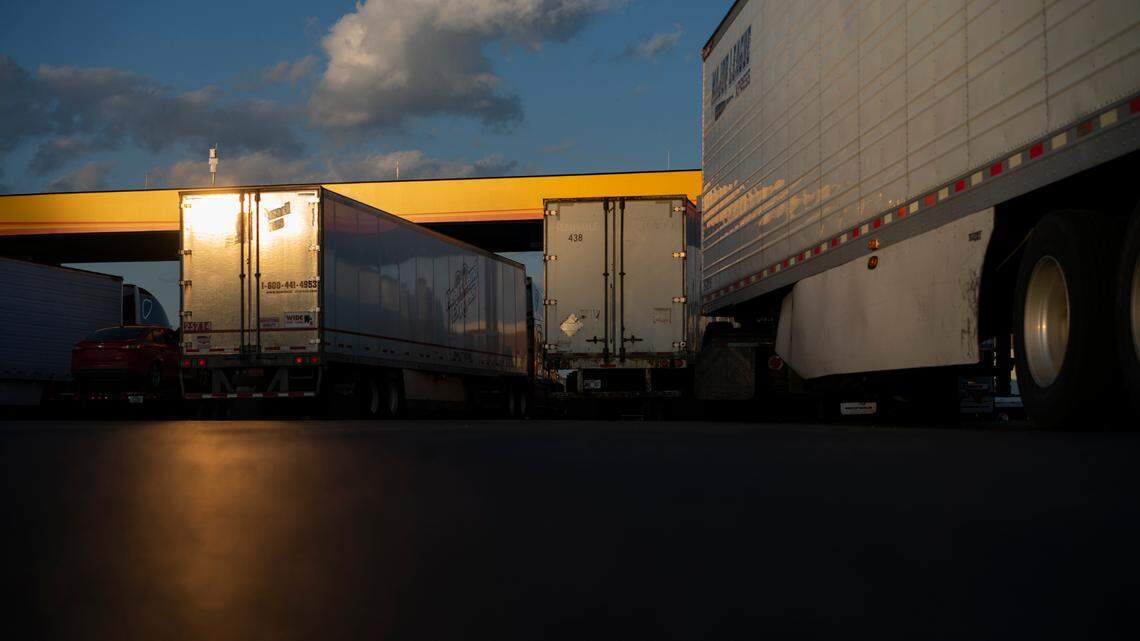 Another trucker noticed the vehicle at the Love’s Travel Stop lot and knew something was wrong, police said. (AP Photo/Carolyn Kaster)