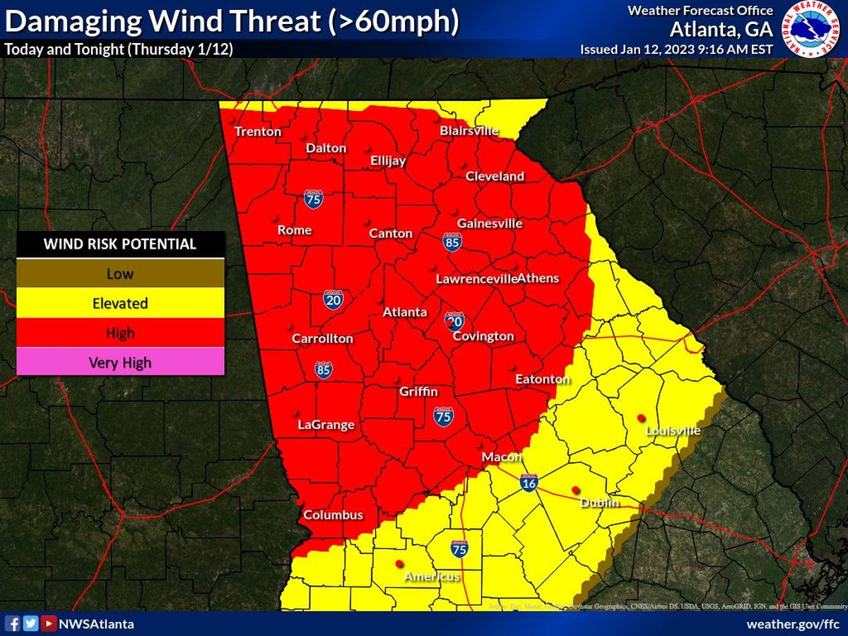 Damaging winds is the main threat for today’s severe weather.