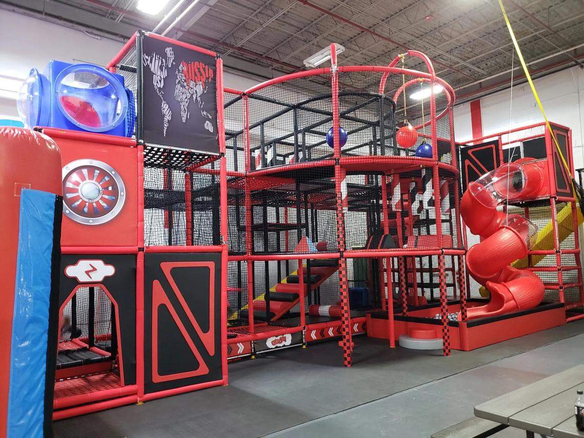 A more than 40,000-square-foot, three-story Xtreme Air Mega Park is going up at 705 Osigian Blvd. on 5.81 acres next to a Warner Robins fire station. The trampoline park is expected to have attractions like this.