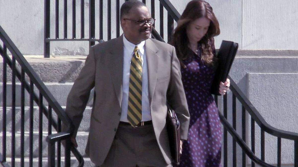 Tallahassee, Florida, lawyer Harold M. Knowles, accused of federal bribery and money laundering crimes, leaving U.S. District Court in Macon recently.