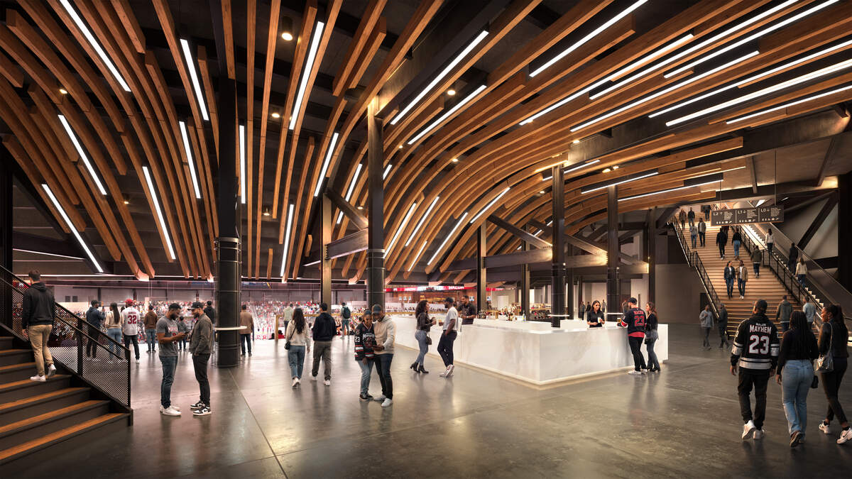 A rendering of the interior of the new Macon arena. The 230,000-square foot project is designed as a flexible venue capable of hosting high school tournaments, graduations, conventions and large touring shows.