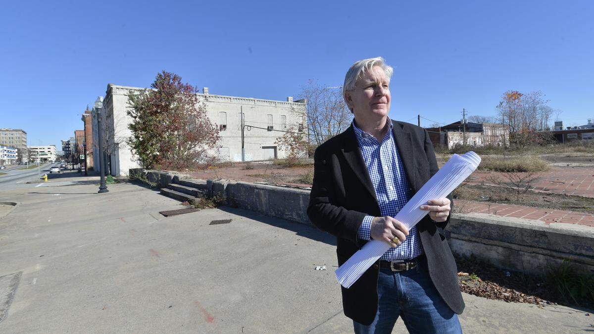 The old Capricorn Records recording studio, at left, on Martin Luther King Jr. Boulevard in downtown Macon is expected to be renovated as a small part of a new loft development by Jim Daws of Sierra Development.