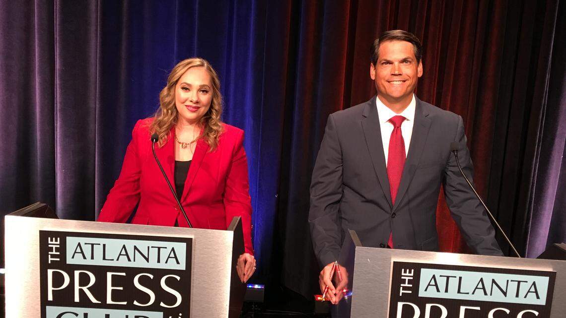 Georgia lieutenant governor candidates: Democrat Sarah Riggs Amico and Republican Geoff Duncan