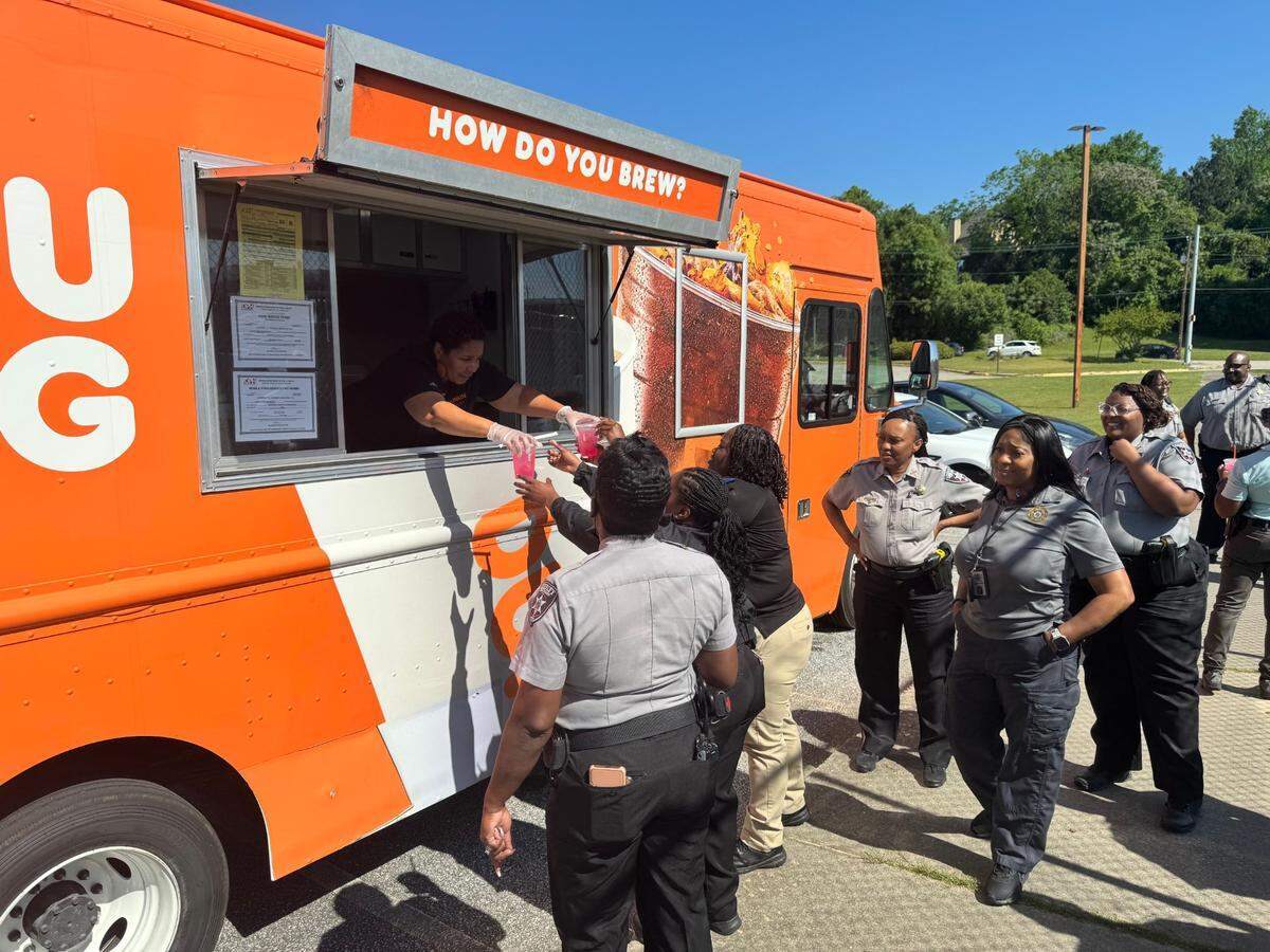 Dunkin’ Donuts surprised the Bibb County, Ga. Sheriff’s Office staff with free drinks in April to thank Sgt. Angela Endsley for a good deed seen in a viral TikTok video posted by user Caiti Mackenzie.