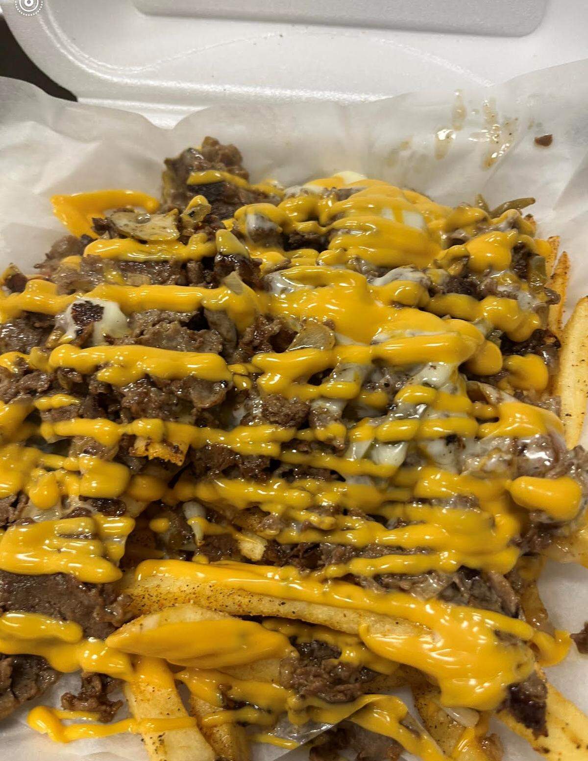 Cheesesteak fries at Macon Water Ice at 490 Cherry St. in downtown Macon.