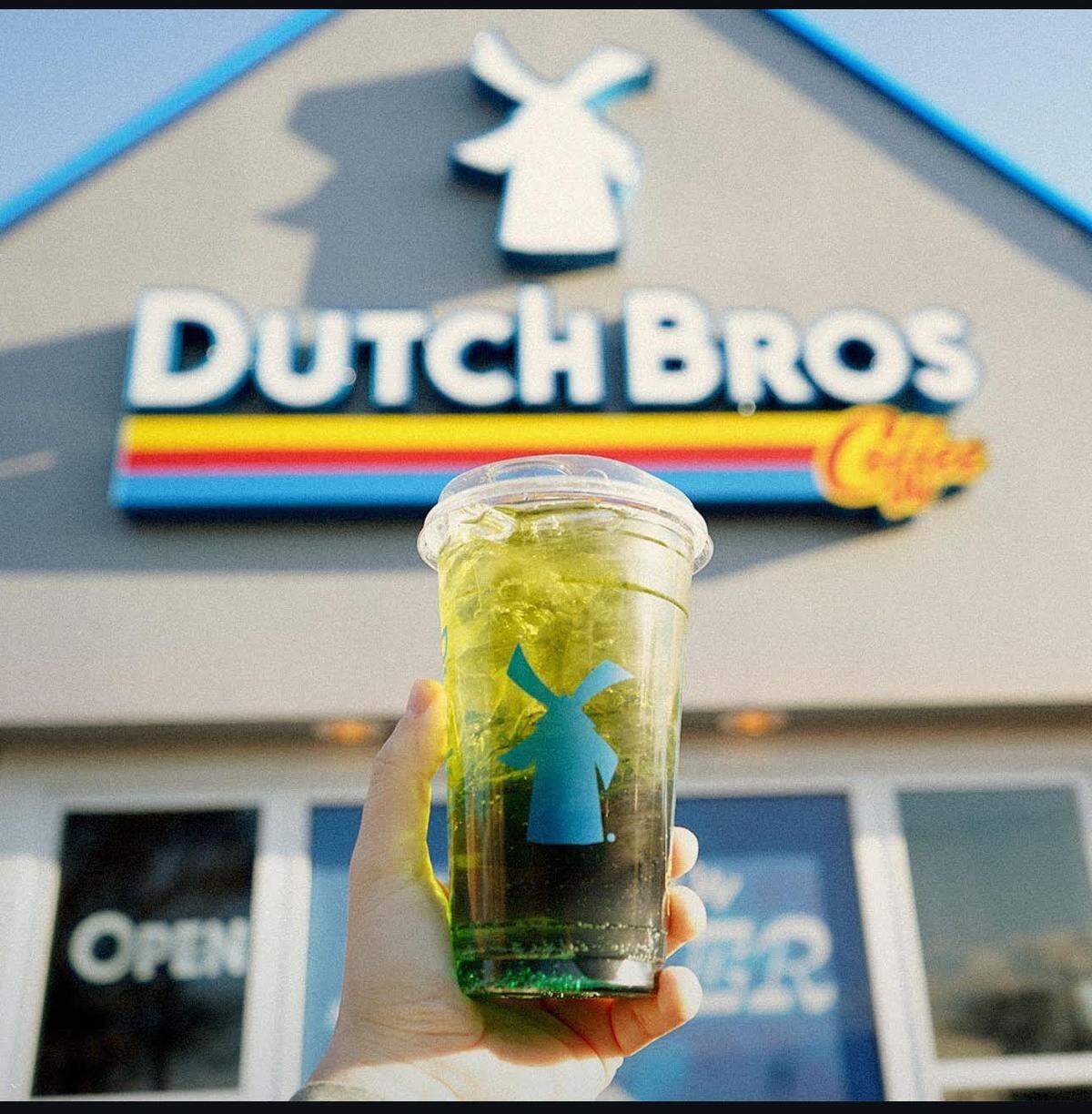An electric berry Rebel energy drink from Dutch Bros Coffee that’s on schedule to open in Warner Robins this summer.