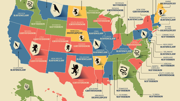 Gryffindor or Slytherin? Which Hogwarts House dominates the South?