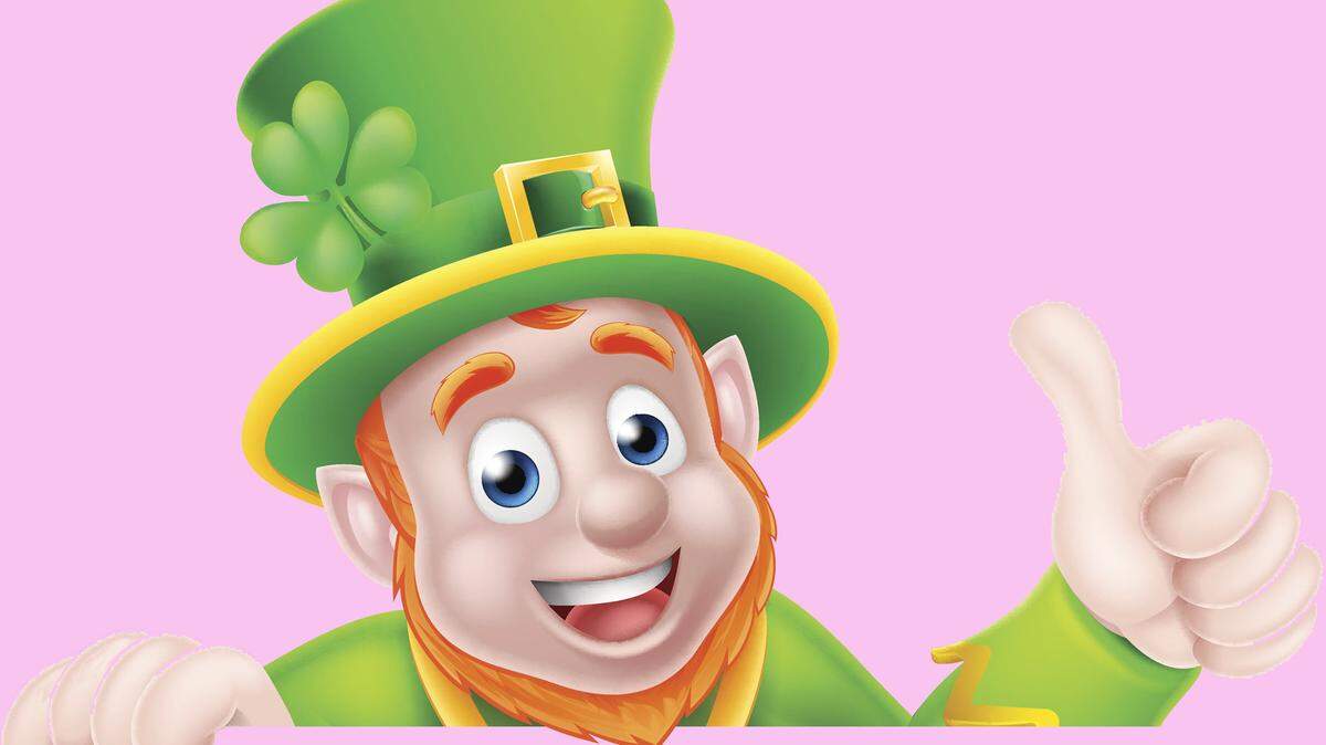 Cartoon Leprechaun Peeking Over Sign