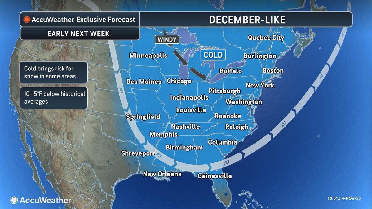 AccuWeather experts are predicting December-like weather soon.