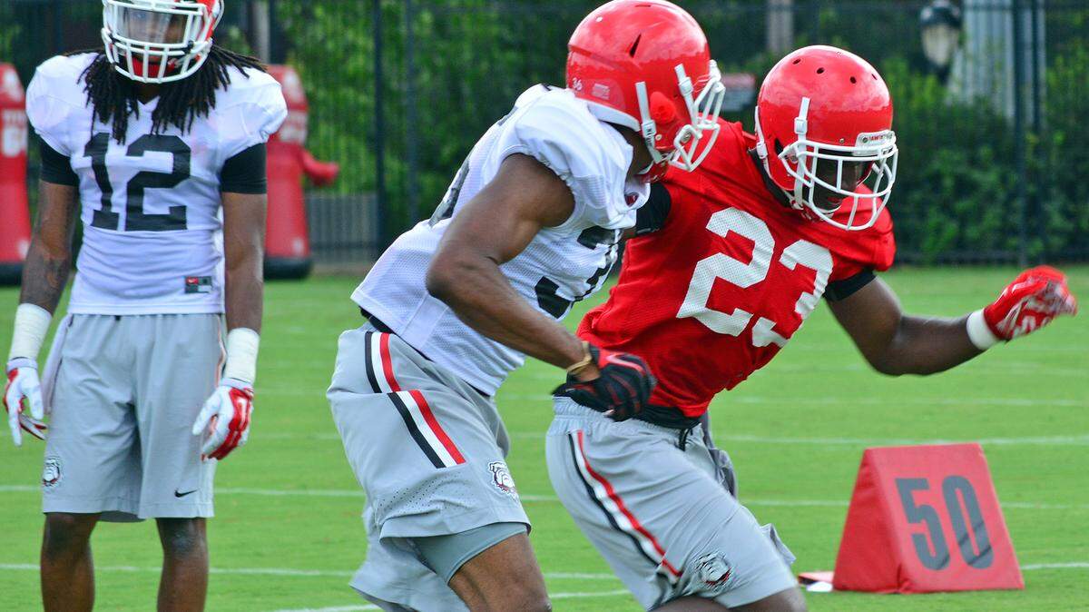 Georgia receiver and former Rutland standout Shakenneth Williams (23) had three catches for 61 yards as a freshman with the Bulldogs.