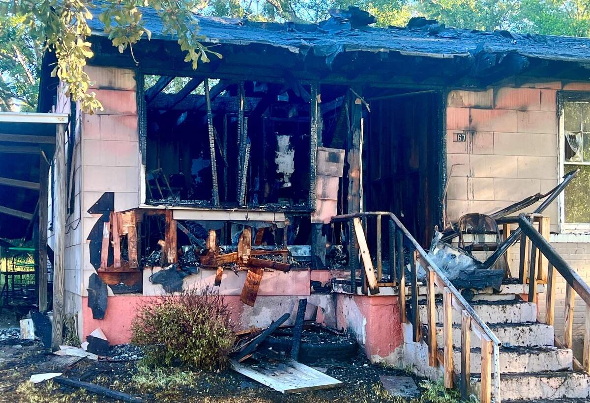 The house at 867 Ell Street north of Eisenhower burned up Tuesday morning, killing one woman and leaving the house razed. The woman was pronounced dead at around 5 a.m.