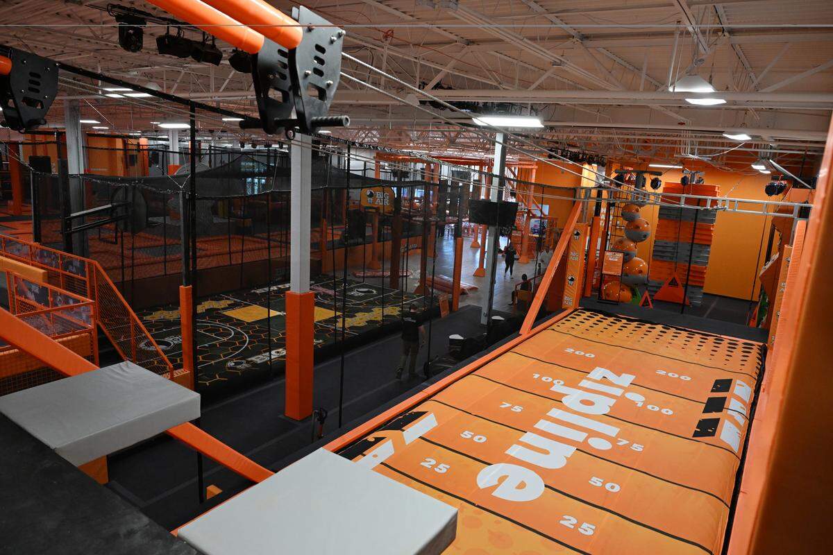 The dual zipline at Big Air Warner Robins is one of the 50 attractions in the space. The indoor park opens on Saturday.