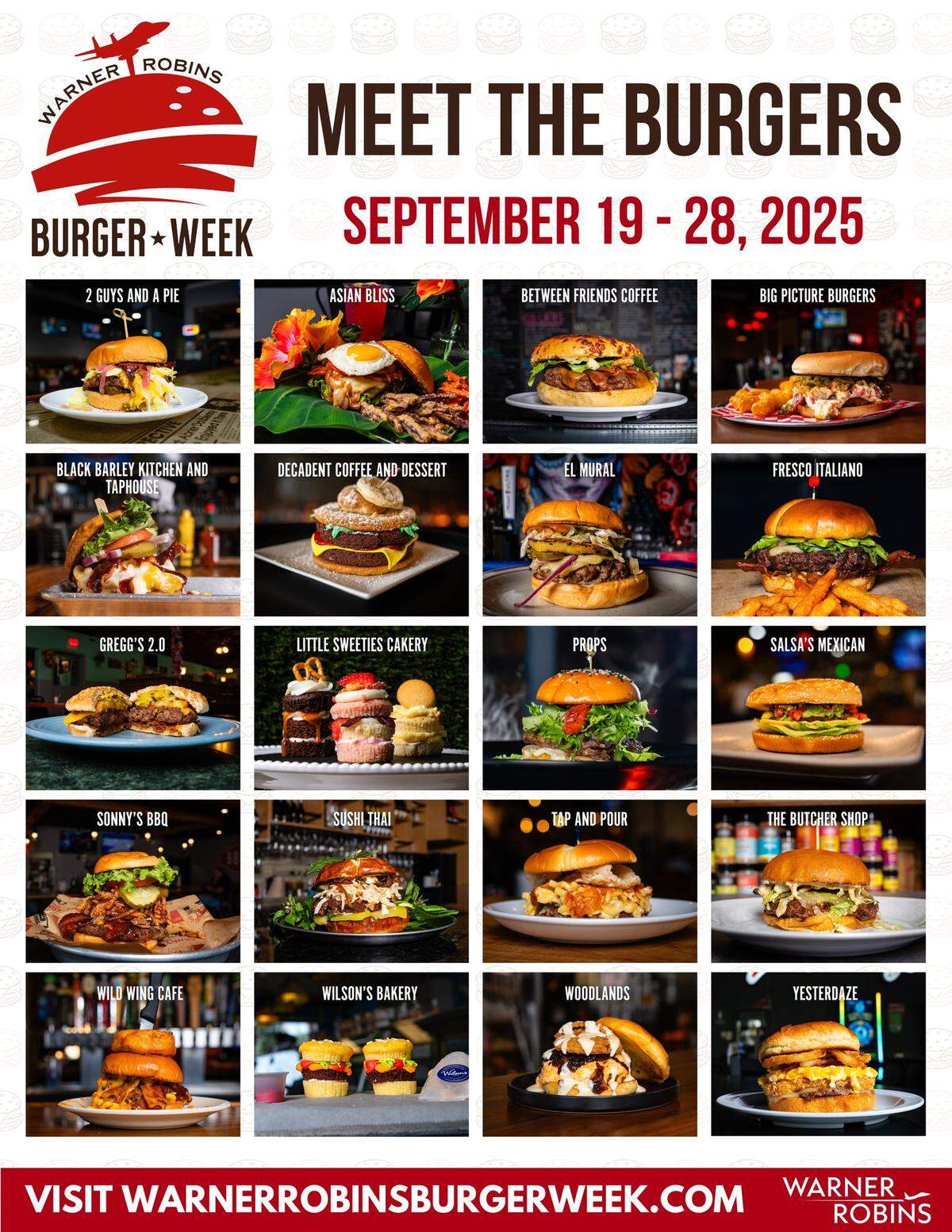 The 2025 Warner Robins Burger Week featured burgers for $10 each.