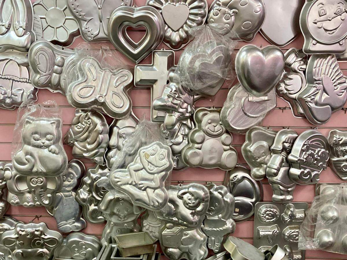 More than 200 cake pans are available for rent at AJ’s Cake & Candy Supply in Warner Robins.