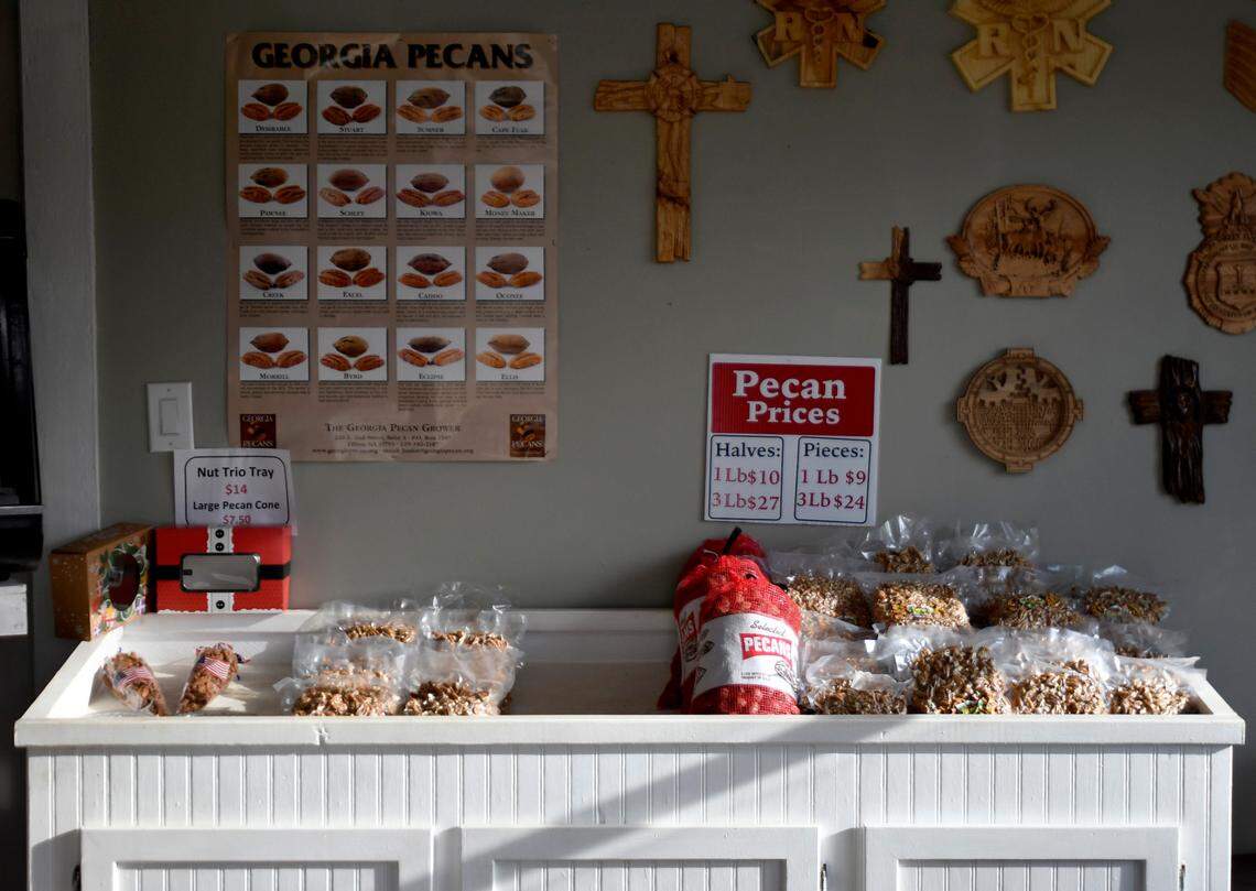 Selection of pecans available at the Nut House Pecan Company at 106 Main St. in Byron.