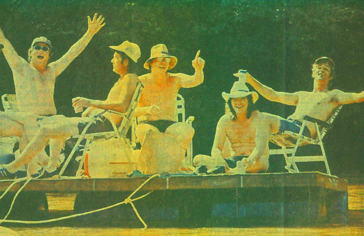 River revelers in the Ocmulgee River raft race in 1979. This picture, though the people in it were not named, made the front page of the Telegraph on May 13 that year. The photo’s caption read: “There wasn’t much racing going on, but a lot of folks were having a lot of fun.”