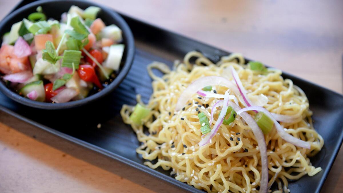 Chilled noodle salad at Kinjo Kitchen + Cocktails in Macon.