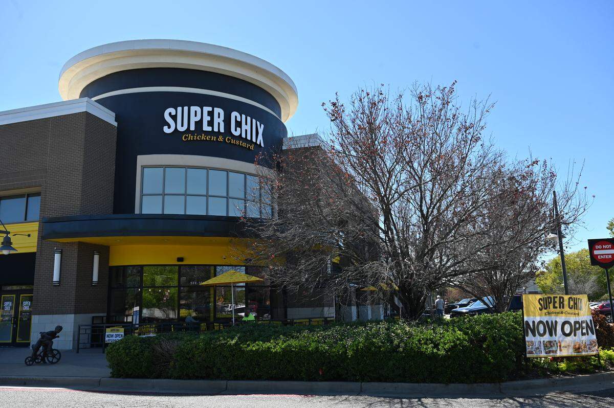 Super Chix Chicken & Custard sits inside of The Shoppes at River Crossing on Thursday, Oct. 2, 2025, in Macon, Georgia. The national chain is new to Middle Georgia and opened to the public on Sept. 30.