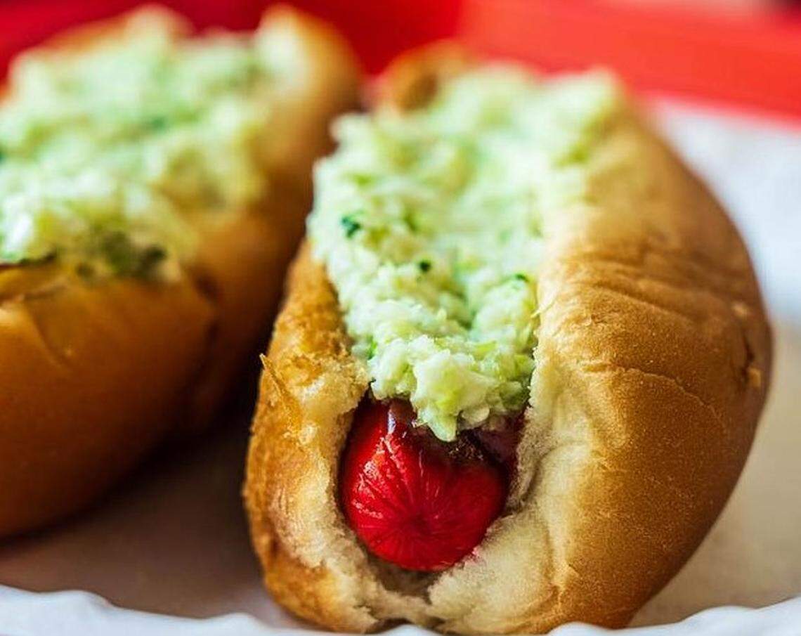 The iconic Nu-Way slaw dog.