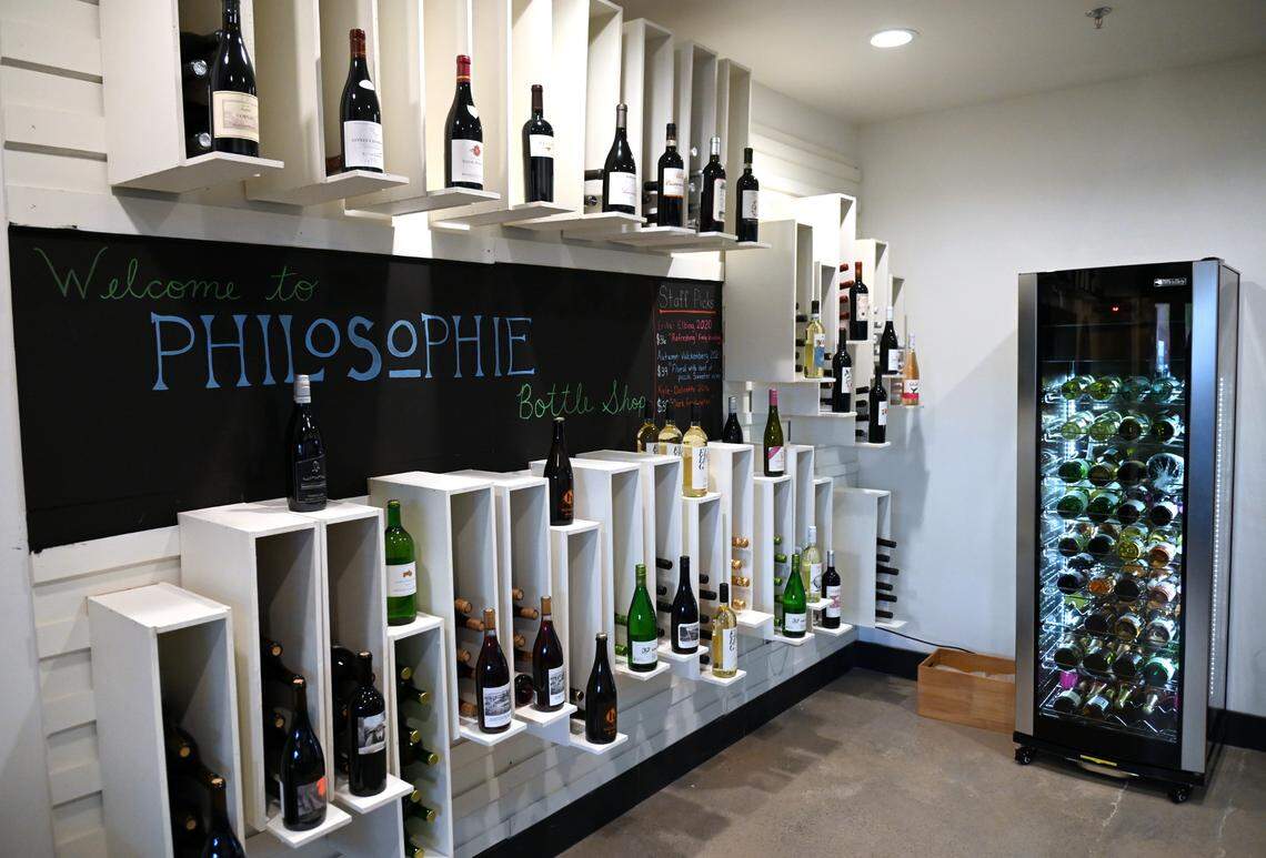 Selection of wine in the temperature-controlled wine cellar at Philosophie at 616 Poplar St. in Macon.