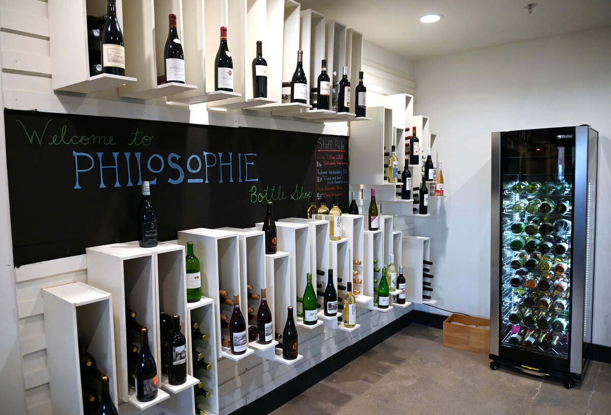 Selection of wine in the temperature-controlled wine cellar at Philosophie at 616 Poplar St. in Macon.