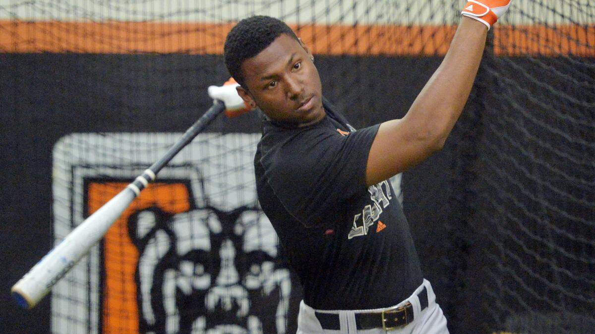 BEAU CABELL/THE TELEGRAPHKyle Lewis, taking batting practice with the season opener a day away, is one of the top college players in the nation and expected to be a high draft pick.