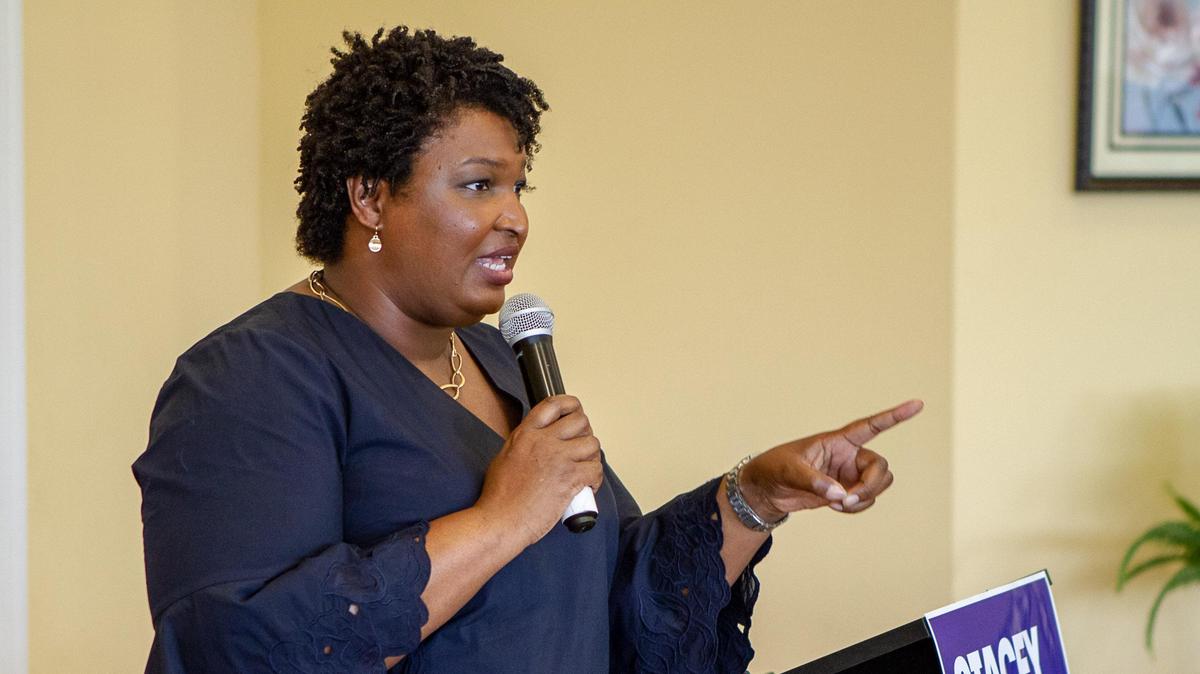 
Democratic nominee for governor of Georgia, Stacey Abrams, unveils her “Jobs for Georgia” plan during a town hall meeting at the Community Church of God in Macon.
