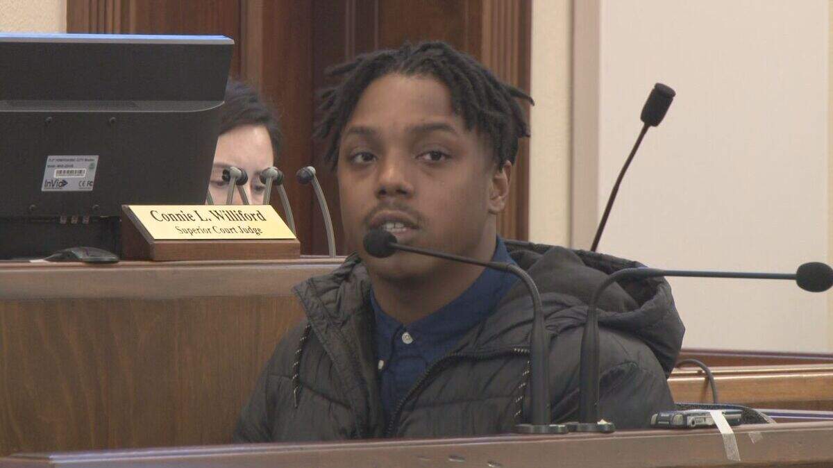 Jaivon Abron testifies in the murder trial of Demarcus Little, accused of killing Fort Valley State University student Anitra Gunn.