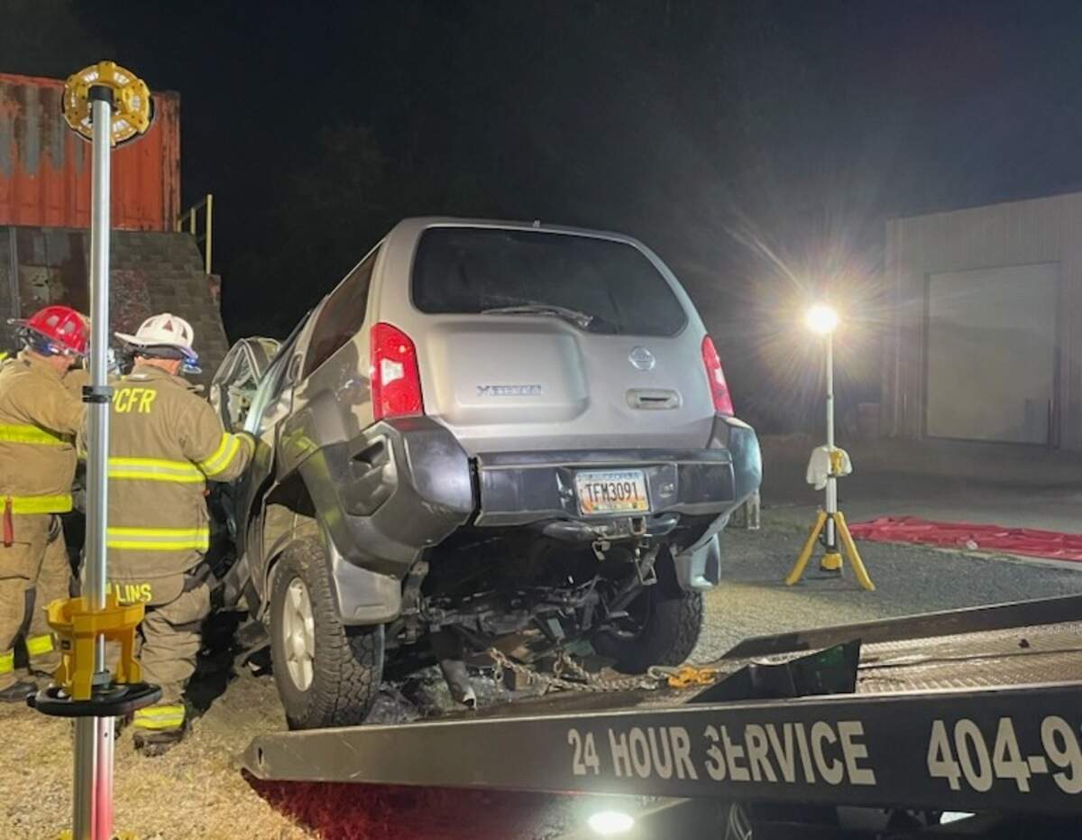 One of the vehicles, a 2005 Nissan Xterra, involved in a fatal crash in south Putnam County, Georgia, early Tuesday.