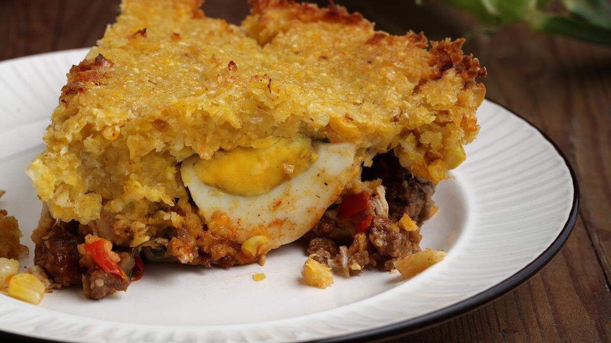 Make a dish inspired by travels to Chile: meat casserole with a sweet corn crust.
