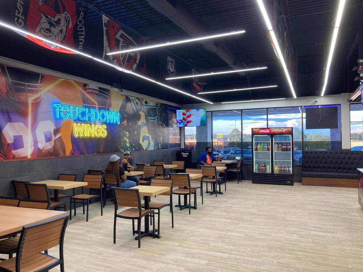 Dining area of new TouchDown Wings in the Kroger shopping center off Russell Parkway in Warner Robins.