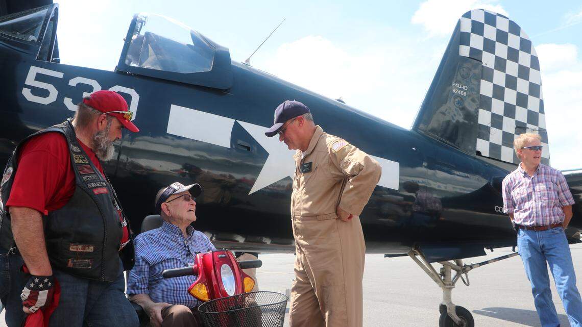 World War II vet sees plane he repaired during WWII fly into Macon airport