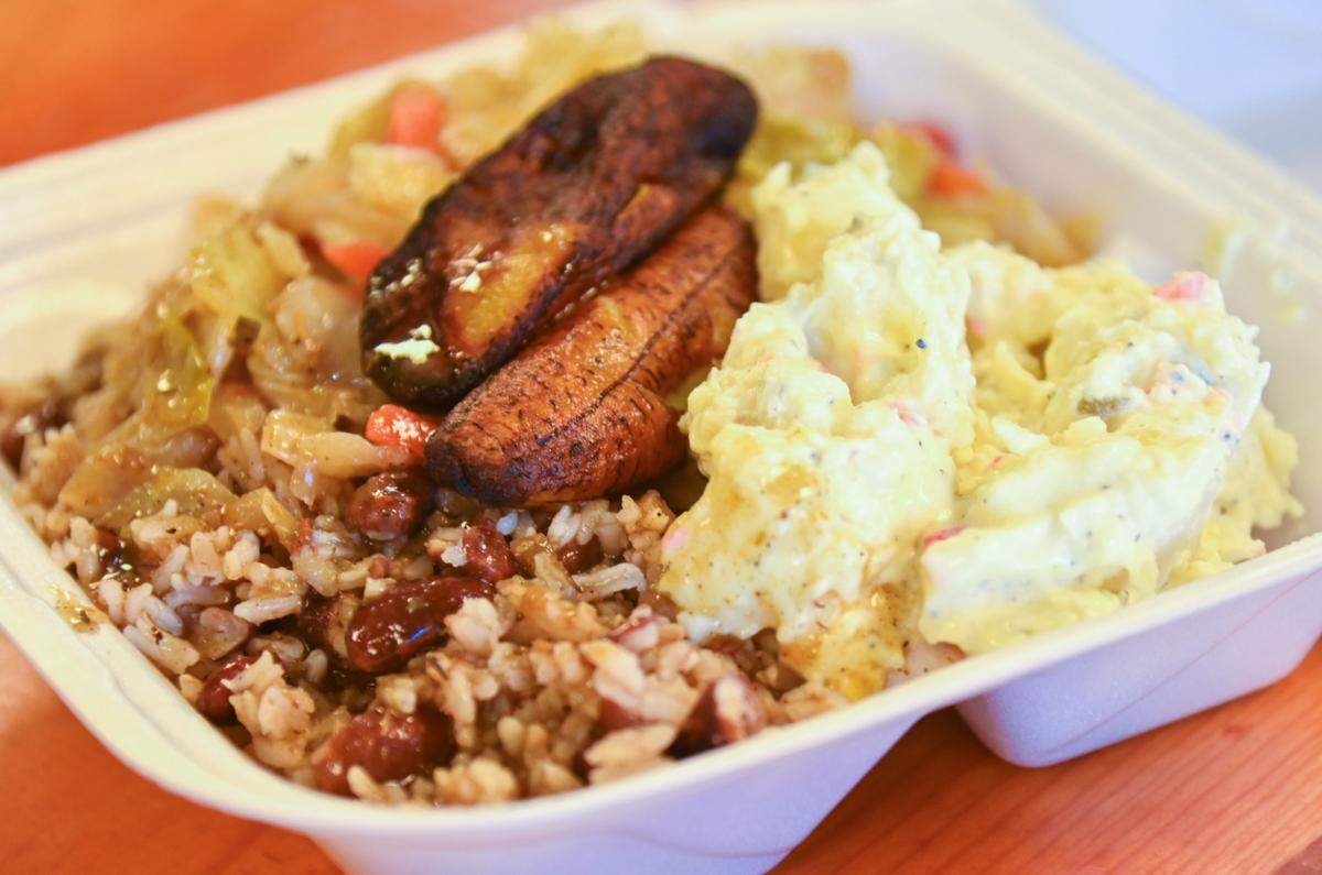 Vegetable plate at KJK Jamaican Kitchen at 3348 Vineville Ave. in Macon.