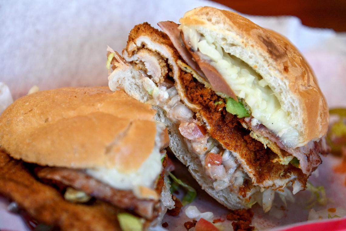 Cubana torta at El Sazon Homestyle Mexican Food in Macon.