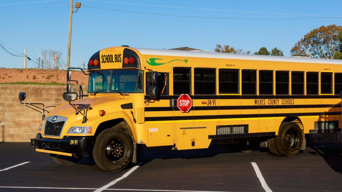 This is one of Wilkes County School District’s 22 propane buses, which still sports a familiar and traditional school bus look.