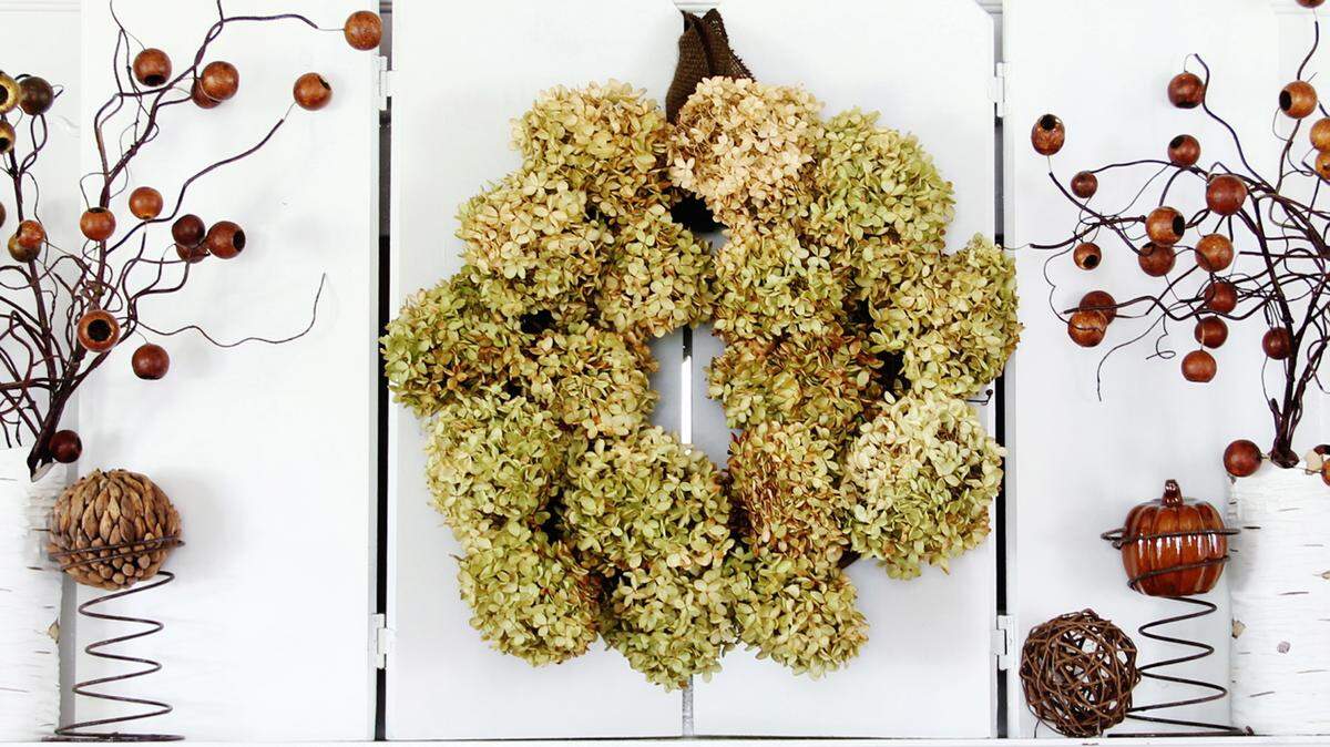Not just the flower of the season, hydrangea seems to be the flower of the year. Making a dried hydrangea wreath is much easier (and cheaper) than you think.