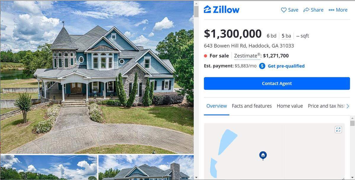 This home in Haddock, Georgia is for sale for $1,300,000.