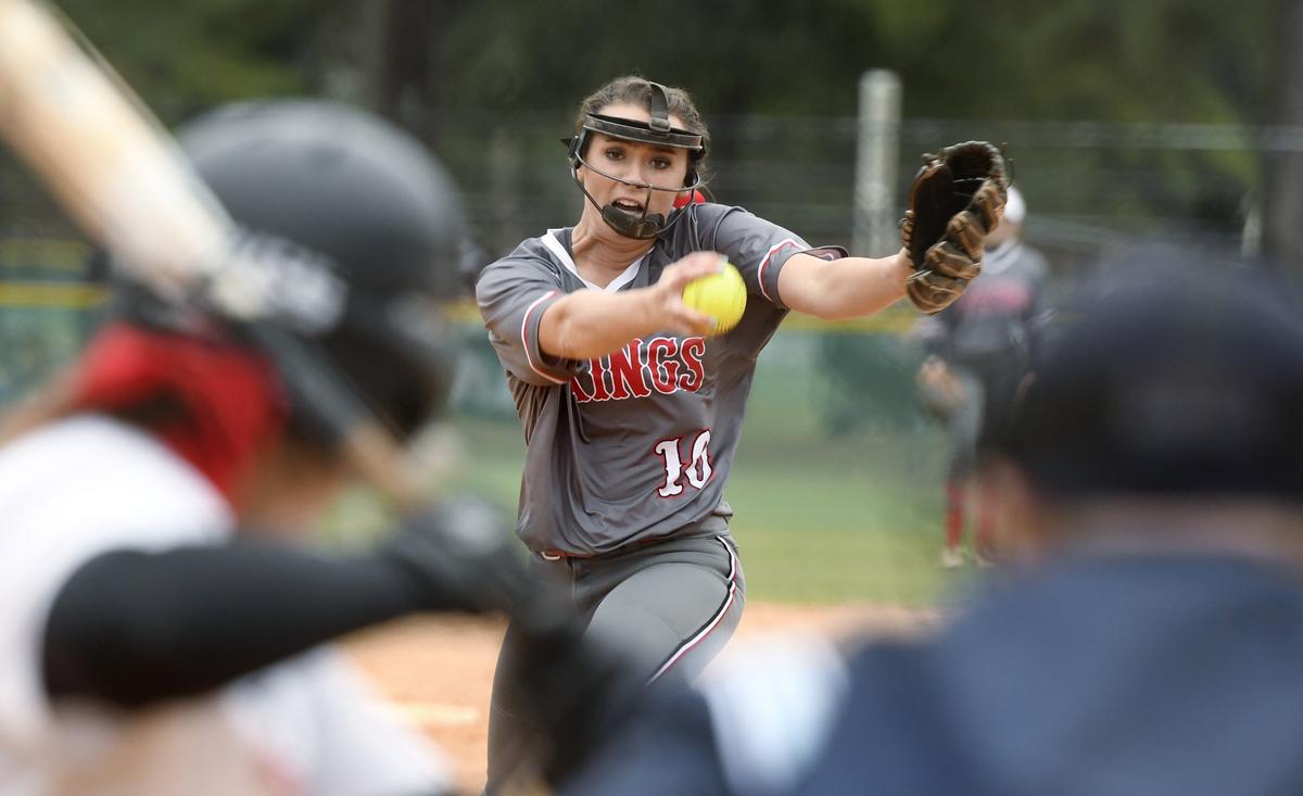 First Presbyterian Day School pitcher Karsen Ochs (10) delivers a pitch to the plate during the Vikings GHSA state tournament game against George Walton Thursday in Columbus. FPD won 4-2 in nine innings.