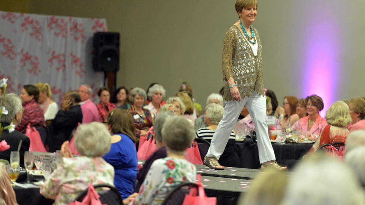 Susan McDuffie walks the runway during the 2016 International Cherry Blossom Festival Style Show and Luncheon last month.