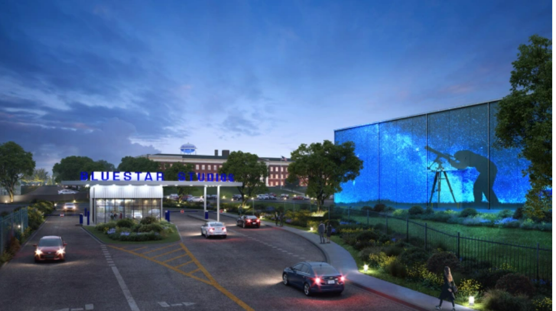 A $180 million, 53-acre BlueStar Studios film production facility will begin operations in 2023.