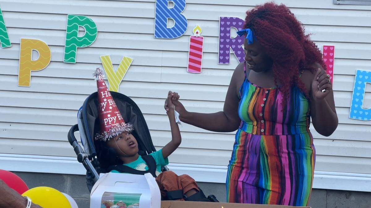 Jh’mael Jackson celebrates his sixth birthday with his mother Sherthea Jackson. Jh’mael has a rare disorder called infantile neuroaxonal dystrophy which slowly debilitates the child. According to Jackson, his birthday is a milestone.