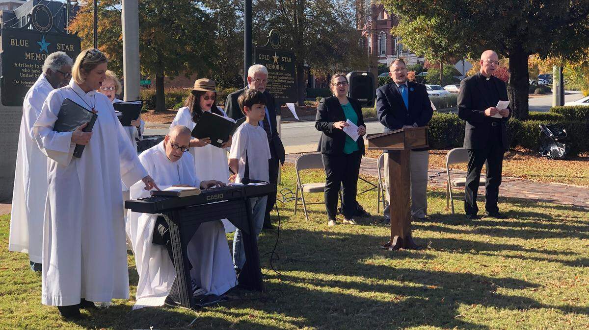 St. Joseph’s Catholic Church, Mulberry United Methodist and Temple Beth Israel hosted an Interfaith Thanksgiving Service in Rosa Parks Square Sunday