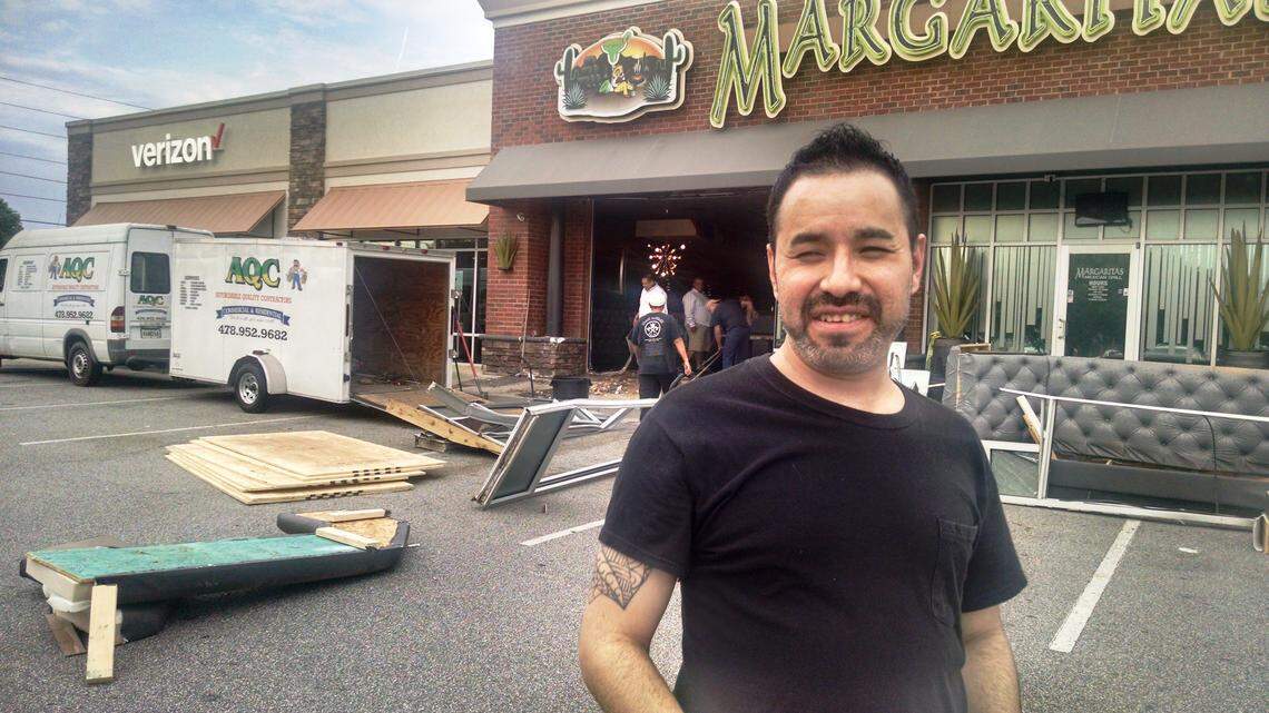 Arturo Silua, a server at Margaritas at 766 Ga. 96, Suite 300, said he'd just returned to the kitchen after cleaning tables when a sports utility vehicle crashed into the restaurant late Tuesday afternoon.