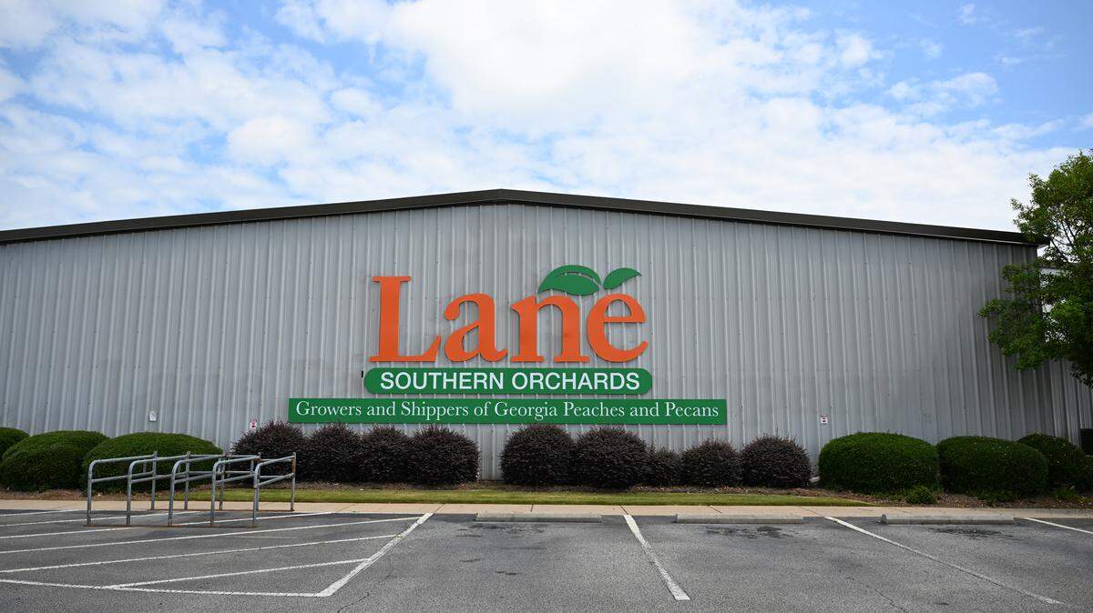 Lane Southern Orchards sits off of State Route 96 on Thursday, May 8, 2025, in Fort Valley, Georgia. Lane Southern Orchards owns 11,000 acres of peach and pecan trees.