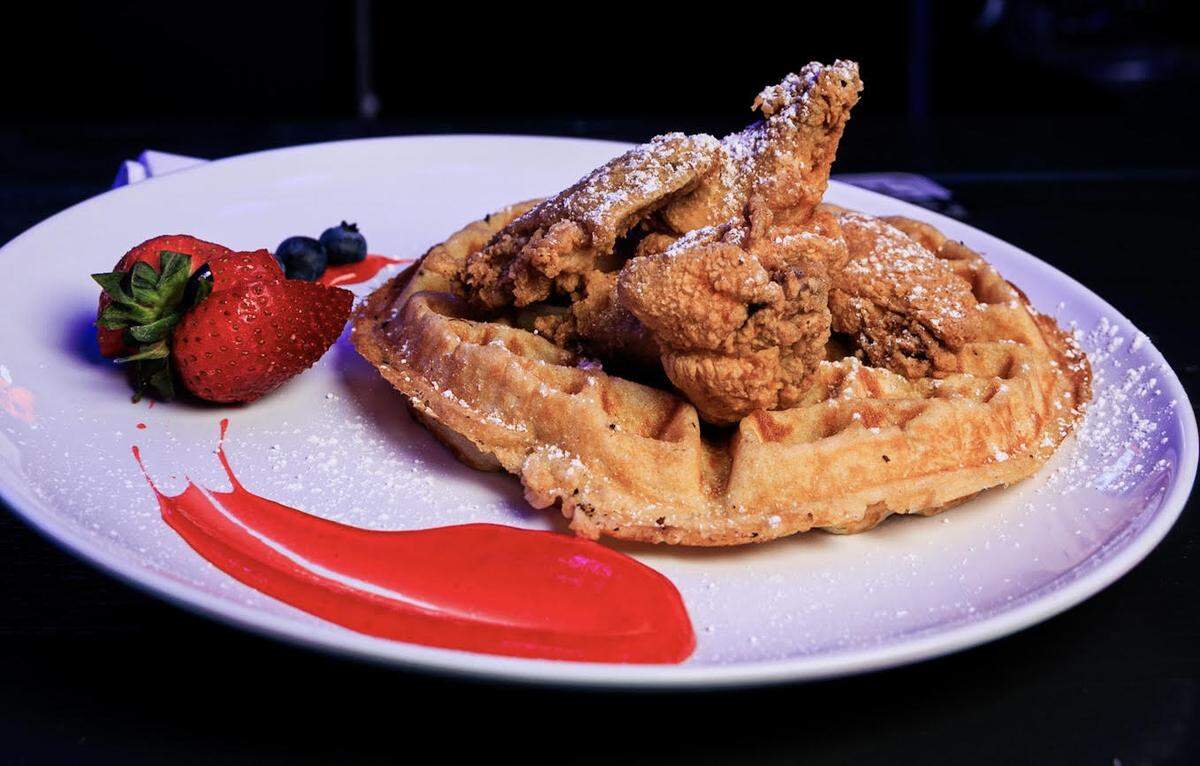 Prominent Restaurant’s chicken and waffle at Pure Lounge 25 in Warner Robins. This photo has been cropped.